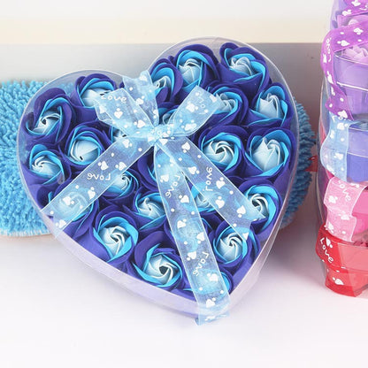 Rose-scented soap heart-shaped gift box